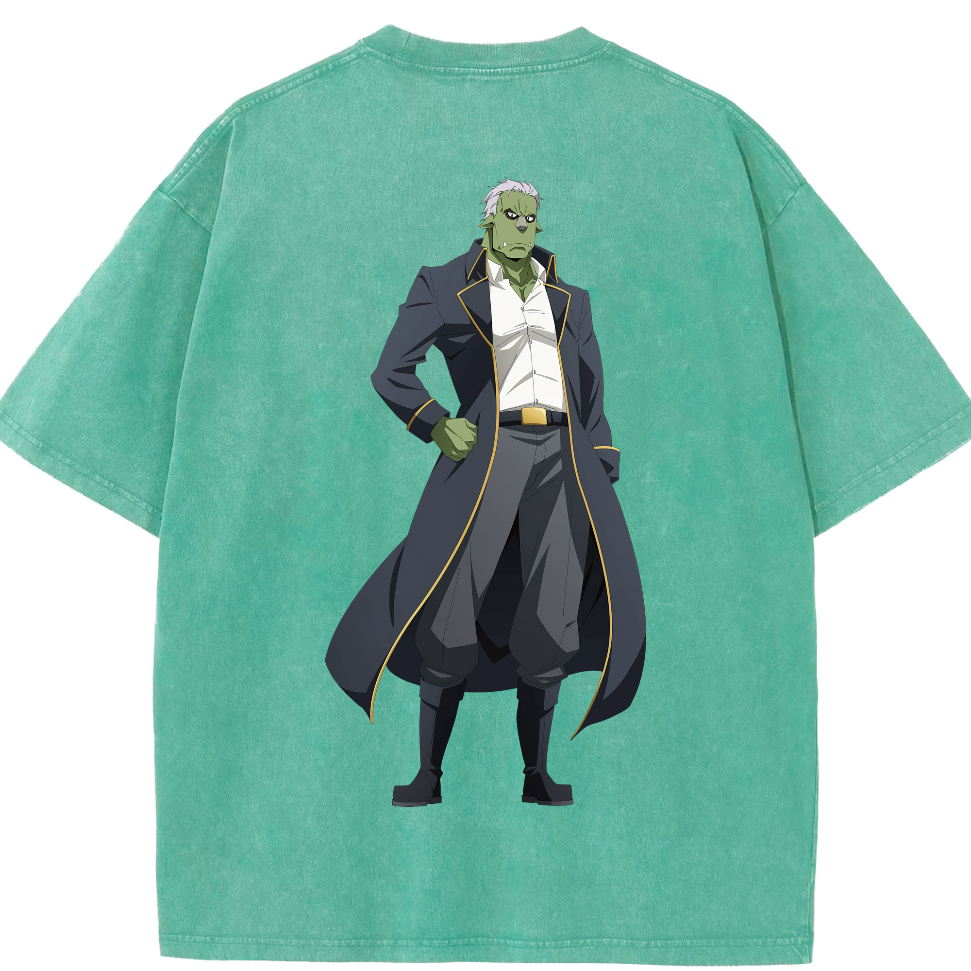（画像用） 転スラ Regarding Reincarnated to Slime 綿100% ヴィンテージ風 半袖Tシャツ（背面プリント）